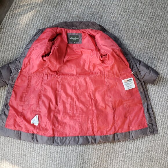 Eddie Bauer EB550  Women's Tall Medium Goose Down Puffer Jacket TAUPE - Picture 6 of 14